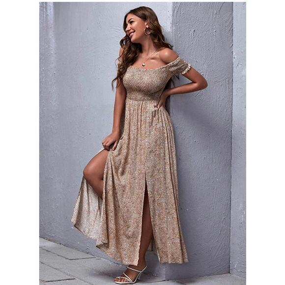 Off Shoulder Boho Dress - Size Small (see measurements) - Picture 3 of 6